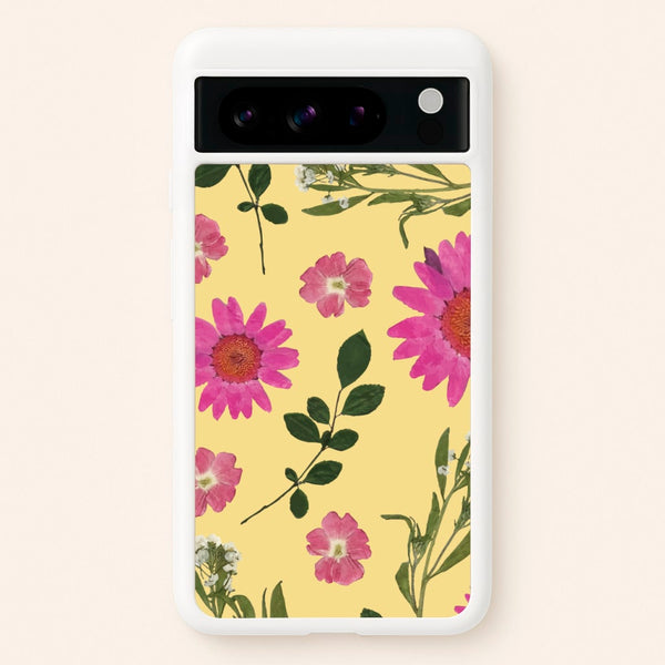 Pressed Plants Yellow - Floral Phone Case for Google Pixel 8 Pro