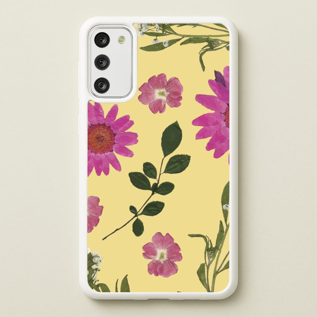 Pressed Plants Yellow - Floral Phone Case for Galaxy A41