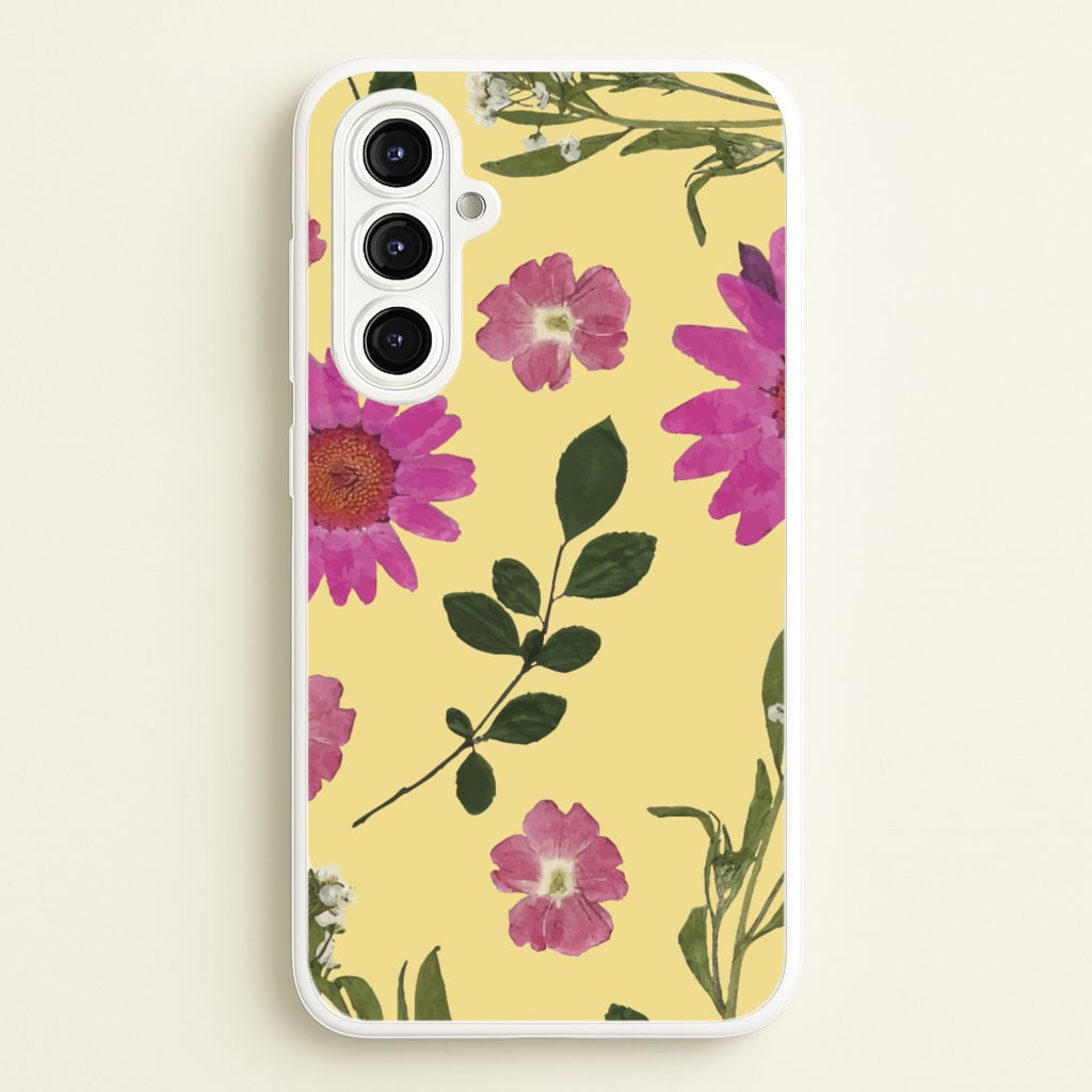 Pressed Plants Yellow - Floral Phone Case for Galaxy A16