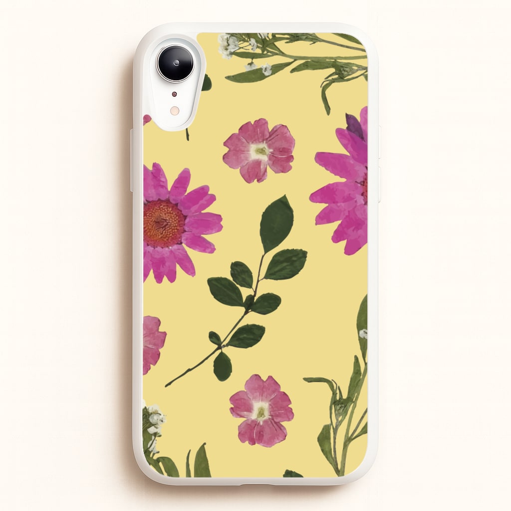 Pressed Plants Yellow - Floral Phone Case for iPhone XR