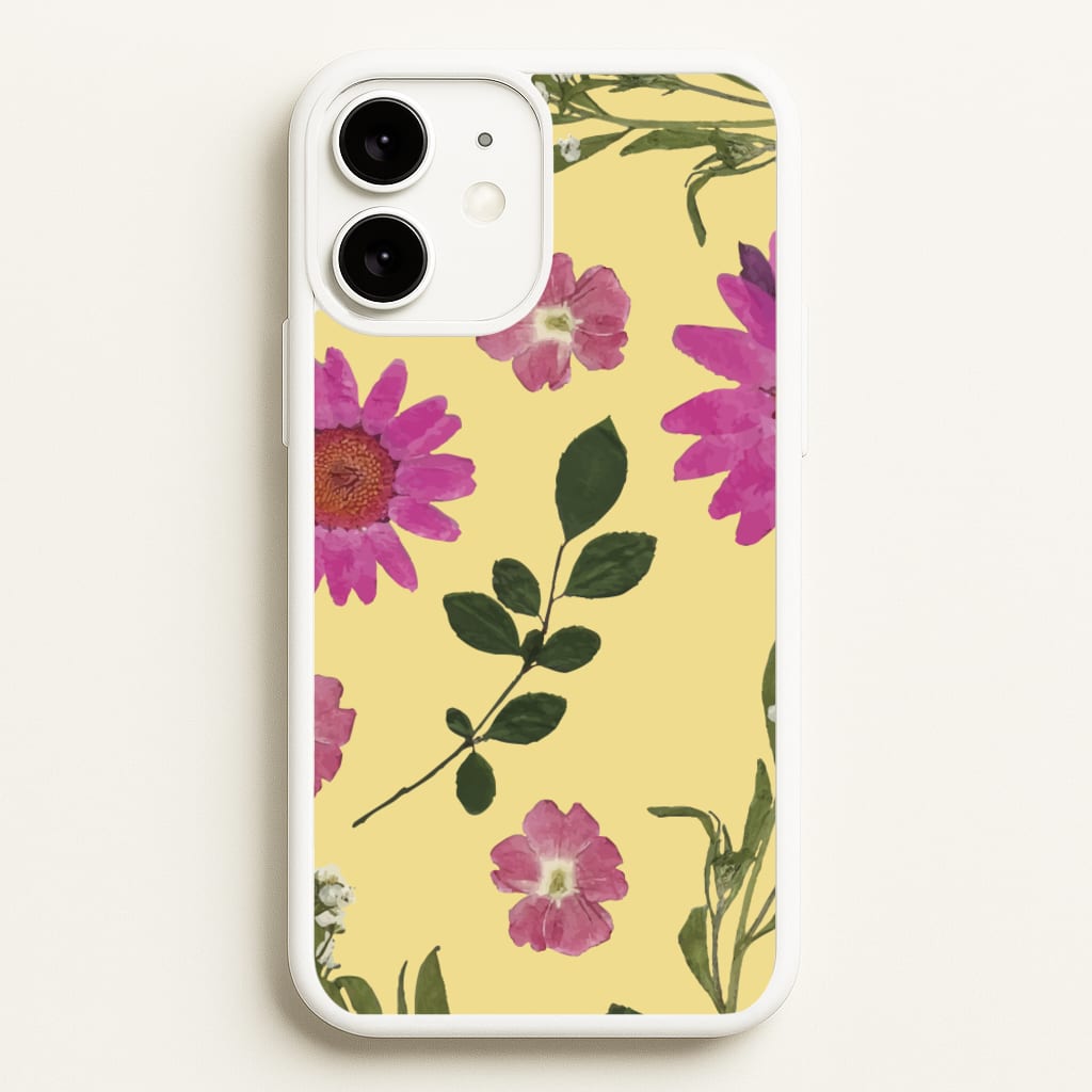 Pressed Plants Yellow - Floral Phone Case for iPhone 11