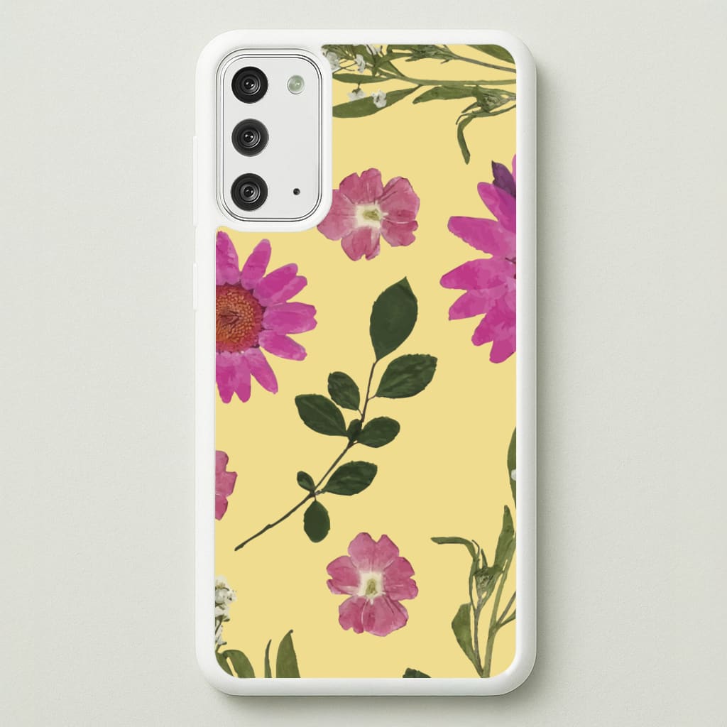 Pressed Plants Yellow - Floral Phone Case for Galaxy Note 20