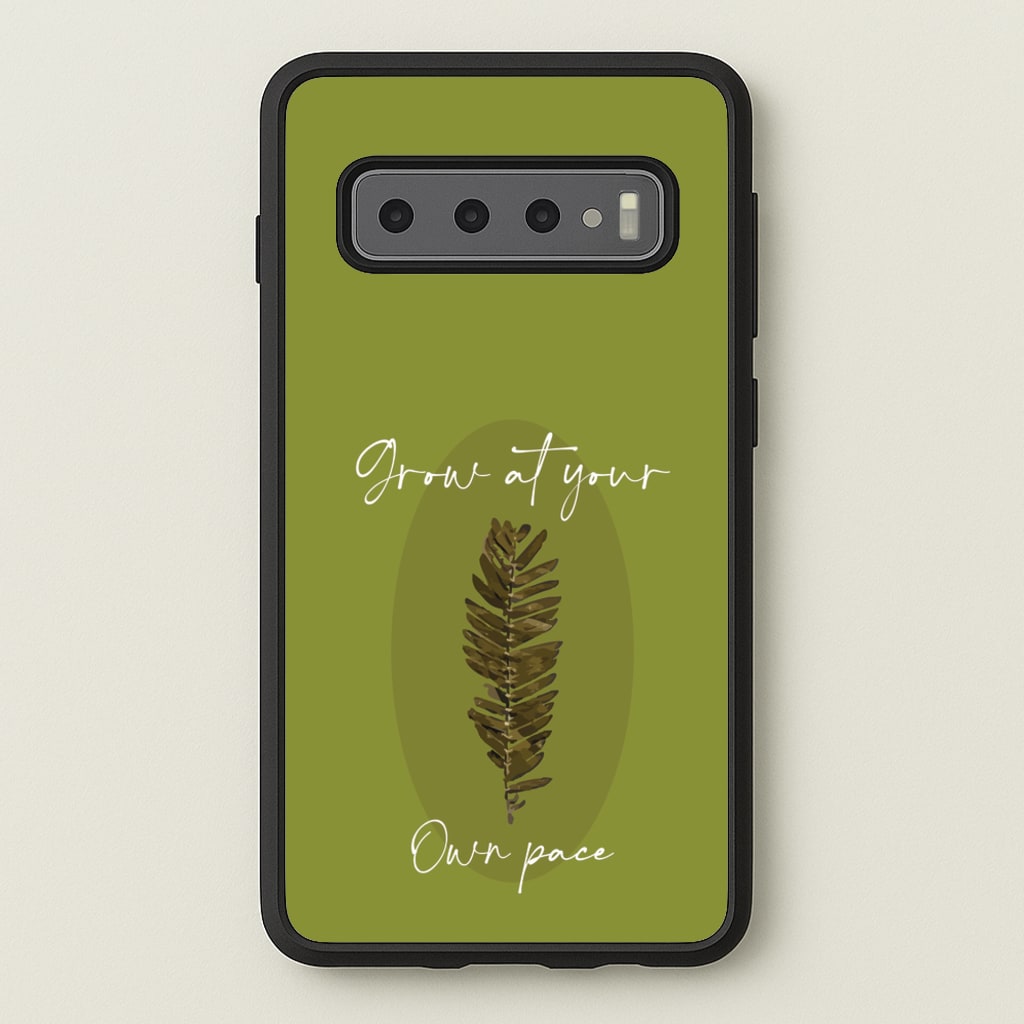 Grow At Your Own Pace Fern - Floral Phone Case for Galaxy S10 Plus
