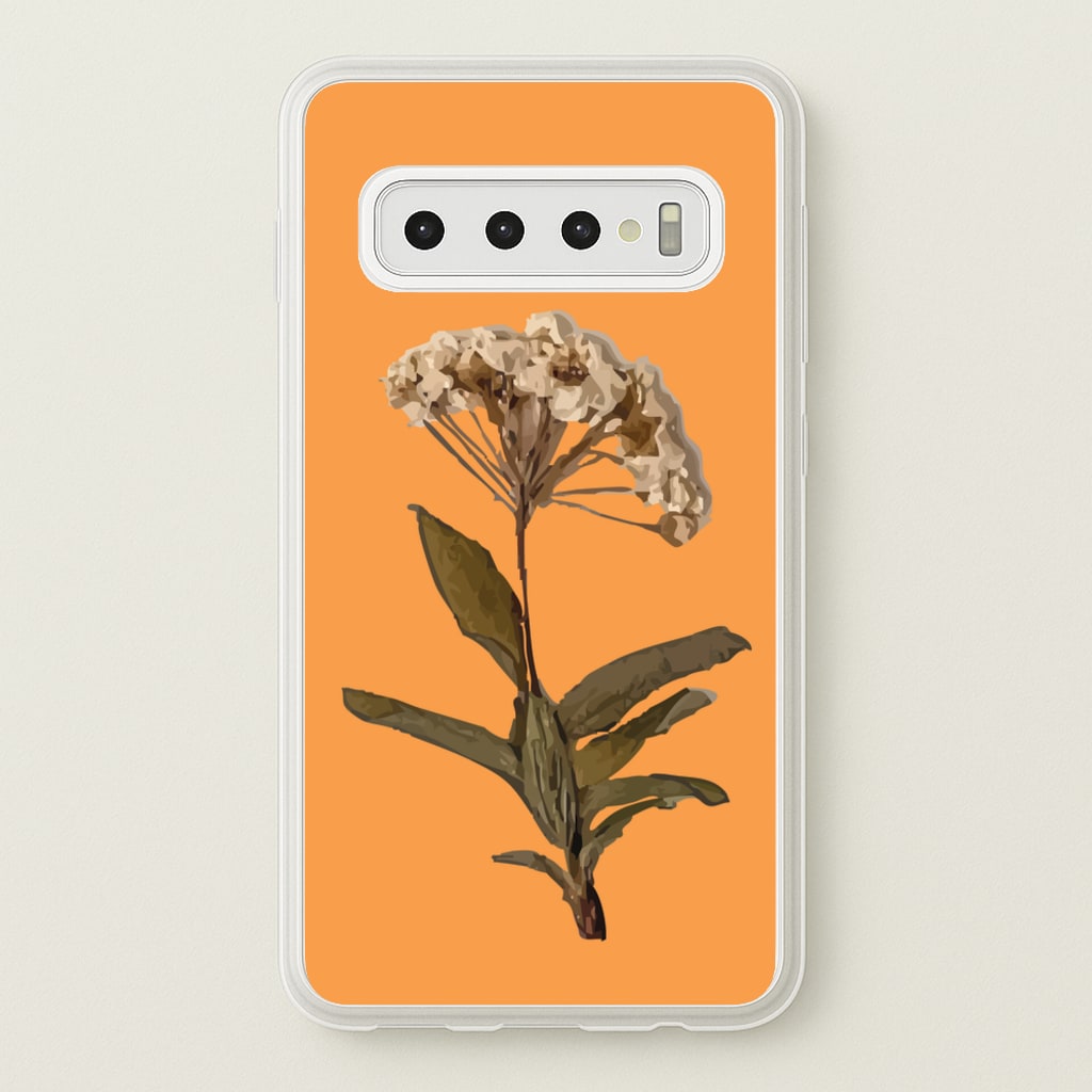 Bright Orange Pressed Flower - Floral Phone Case for Galaxy S10