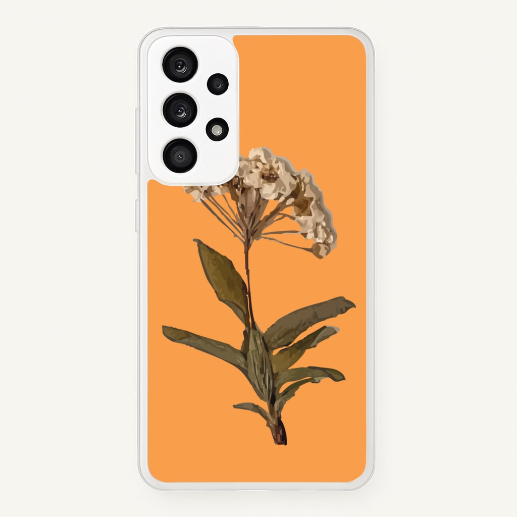 Bright Orange Pressed Flower - Floral Phone Case for Galaxy A53