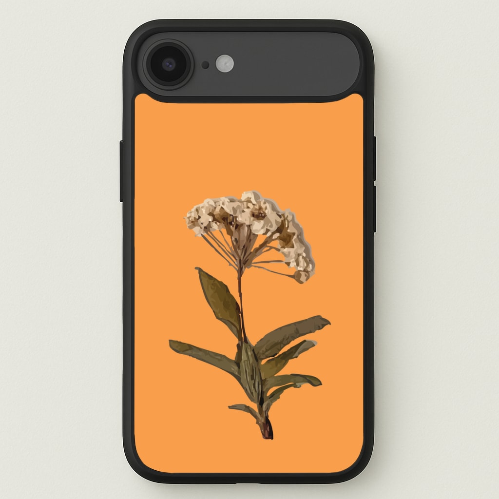 Bright Orange Pressed Flower Phone Case for iPhone 17 Air