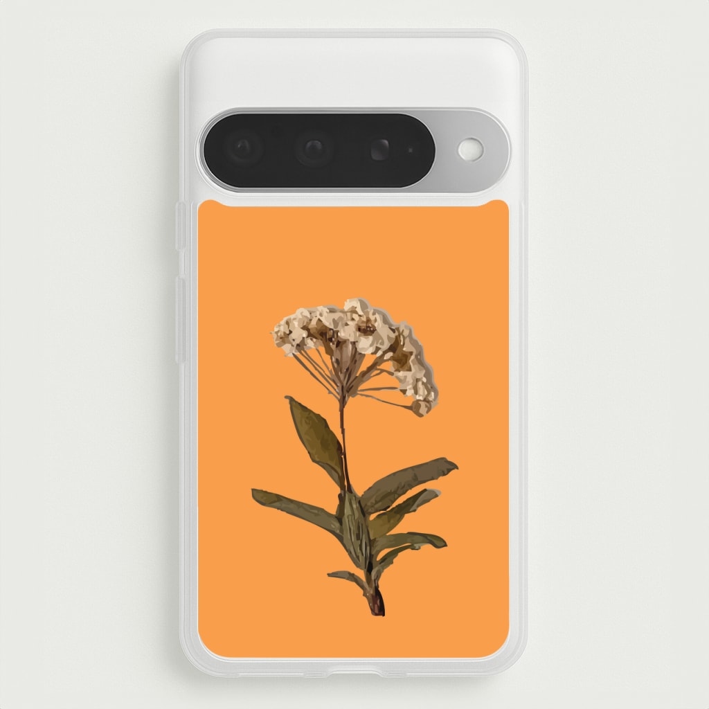 Bright Orange Pressed Flower Phone Case for Google Pixel 10 Pro XL