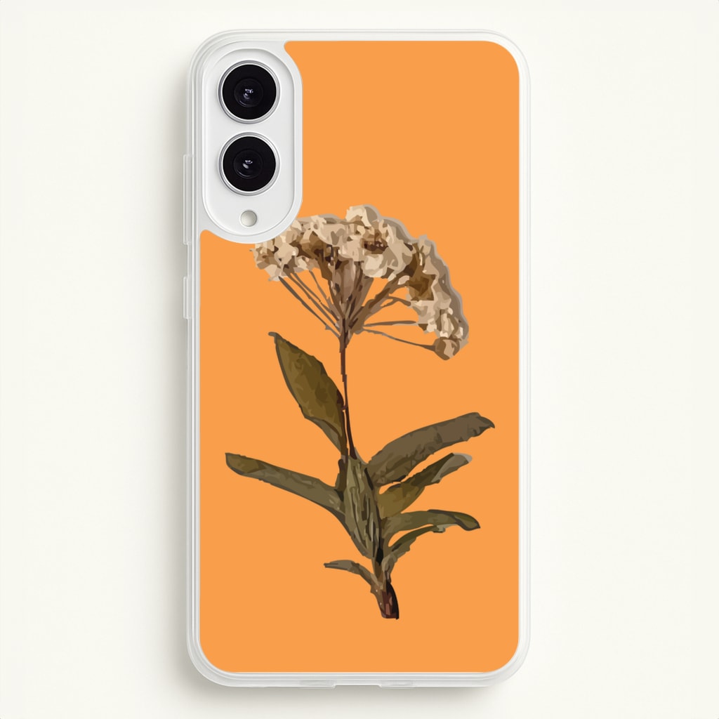 Bright Orange Pressed Flower - Floral Phone Case for Galaxy S25 Edge