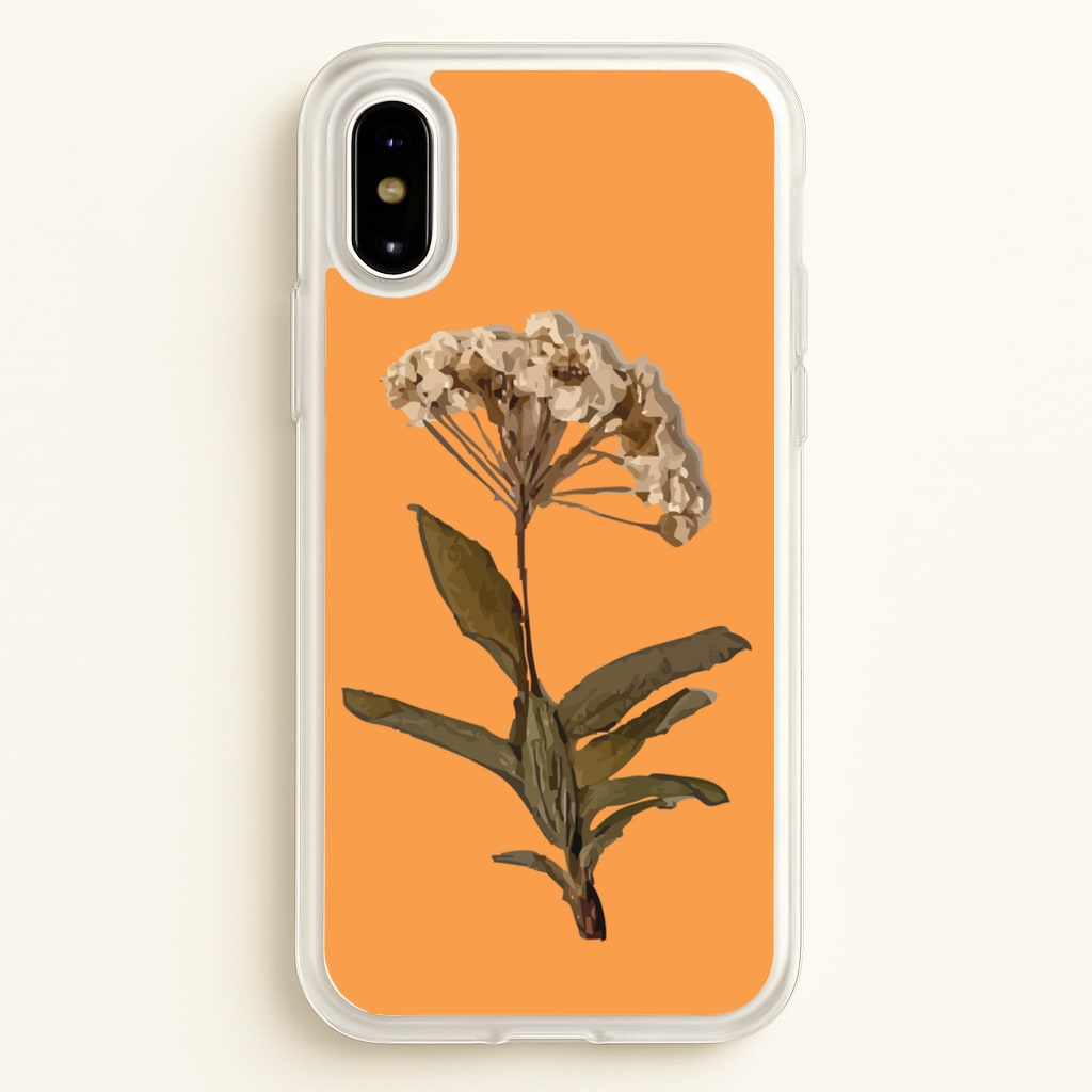 Bright Orange Pressed Flower - Floral Phone Case for iPhone X / XS