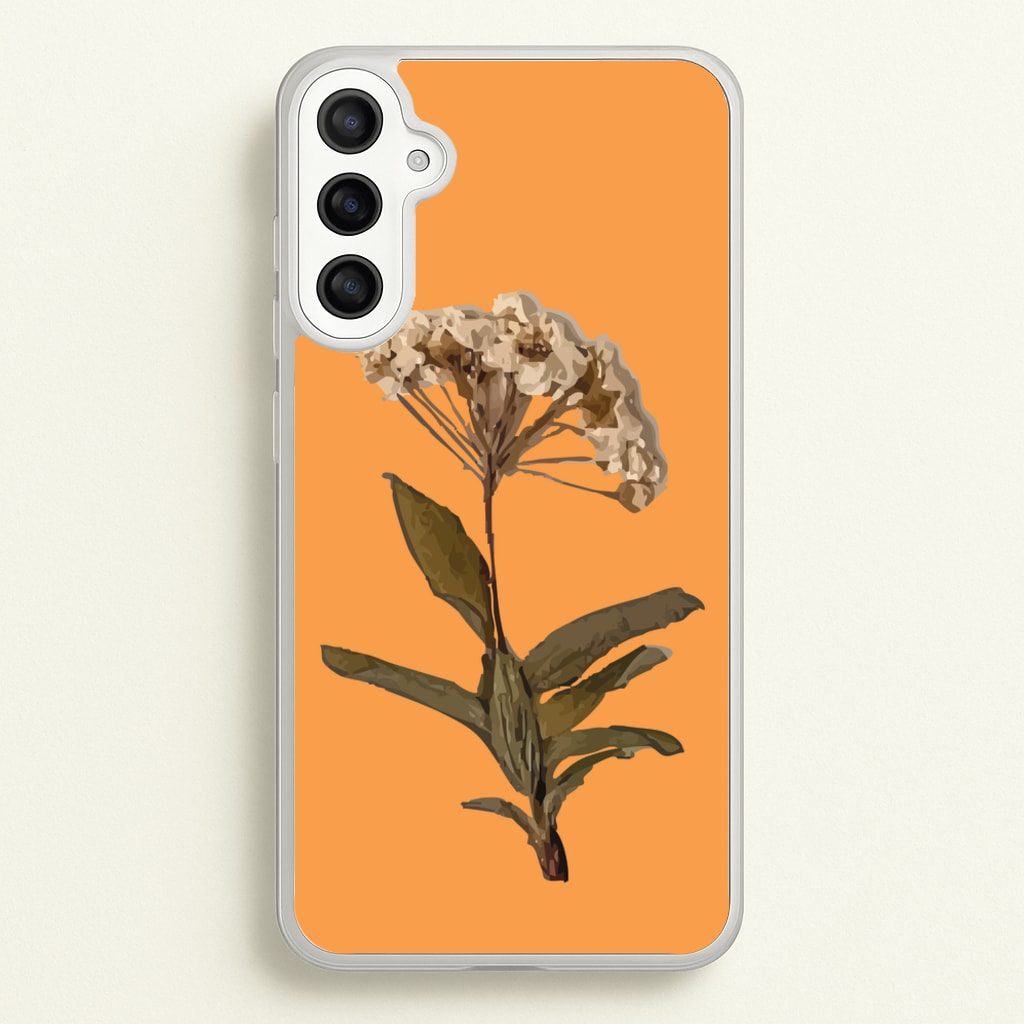 Bright Orange Pressed Flower - Floral Phone Case for Galaxy A34