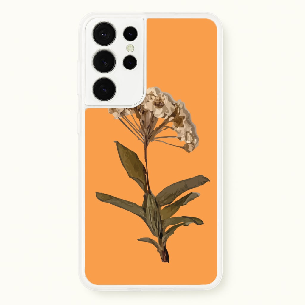 Bright Orange Pressed Flower - Floral Phone Case for Galaxy S21 Ultra