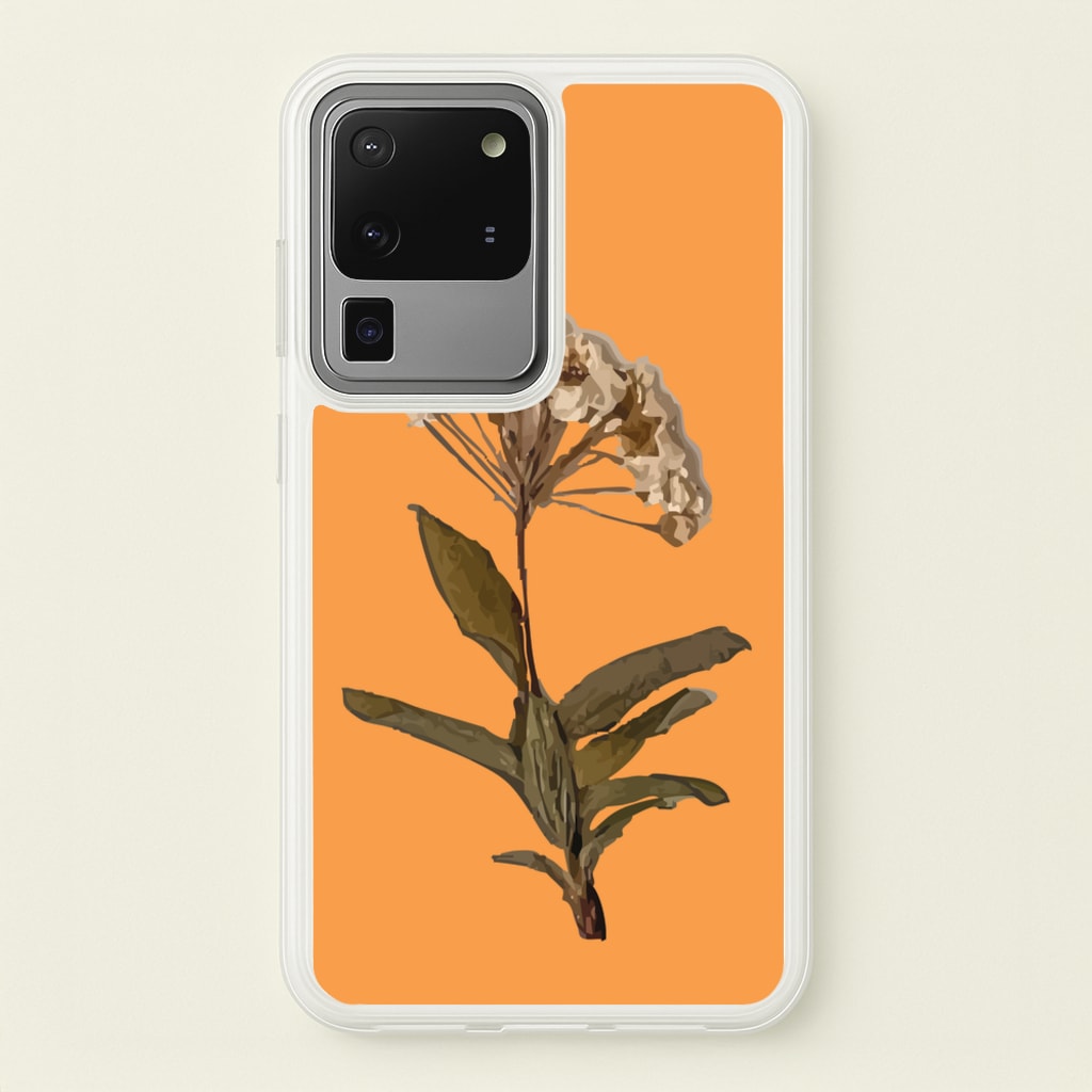 Bright Orange Pressed Flower - Floral Phone Case for Galaxy S20 Ultra