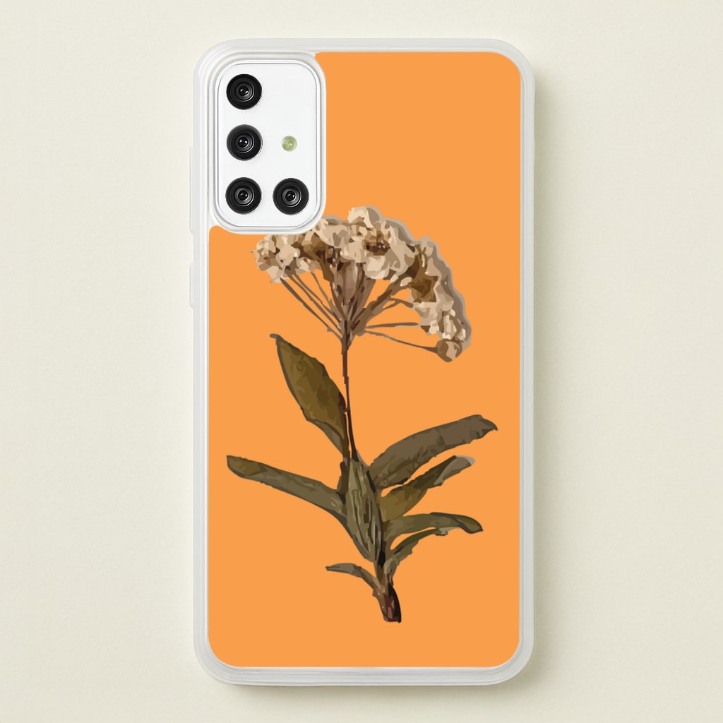 Bright Orange Pressed Flower - Floral Phone Case for Galaxy A71
