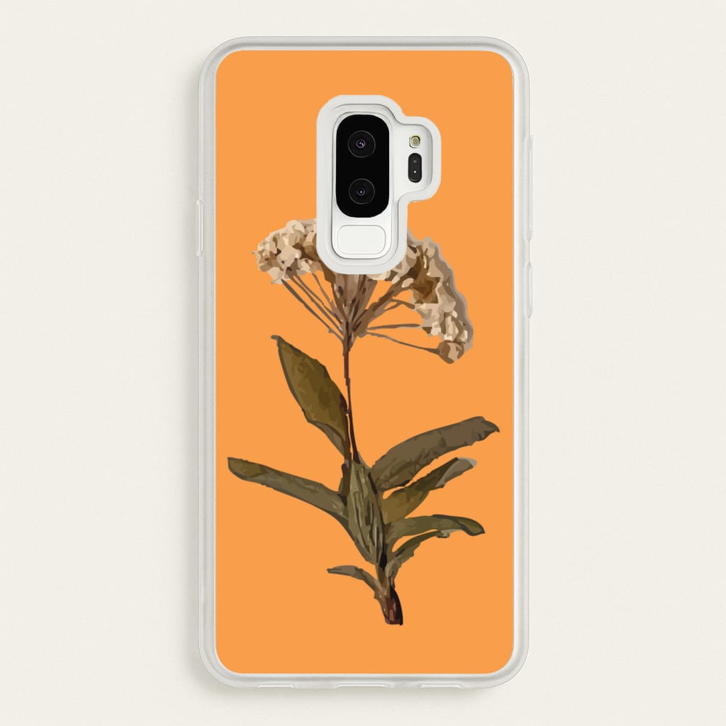 Bright Orange Pressed Flower - Floral Phone Case for Galaxy S9 Plus