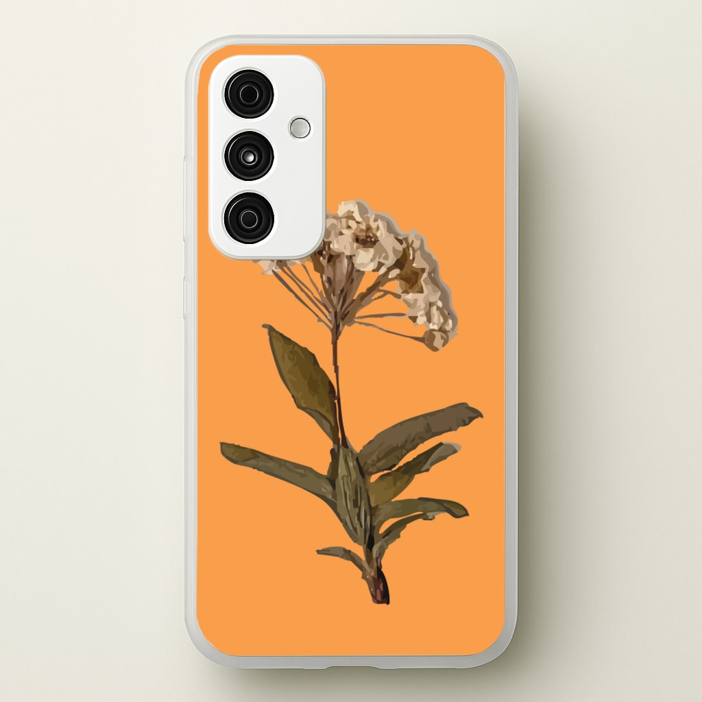 Bright Orange Pressed Flower - Floral Phone Case for Galaxy A35
