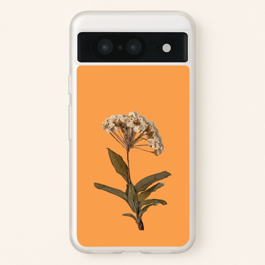 Bright Orange Pressed Flower - Floral Phone Case for Google Pixel 8
