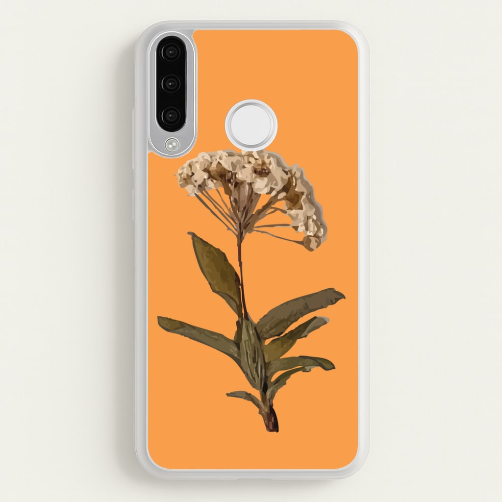 Bright Orange Pressed Flower - Floral Phone Case for Huawei P30 Lite