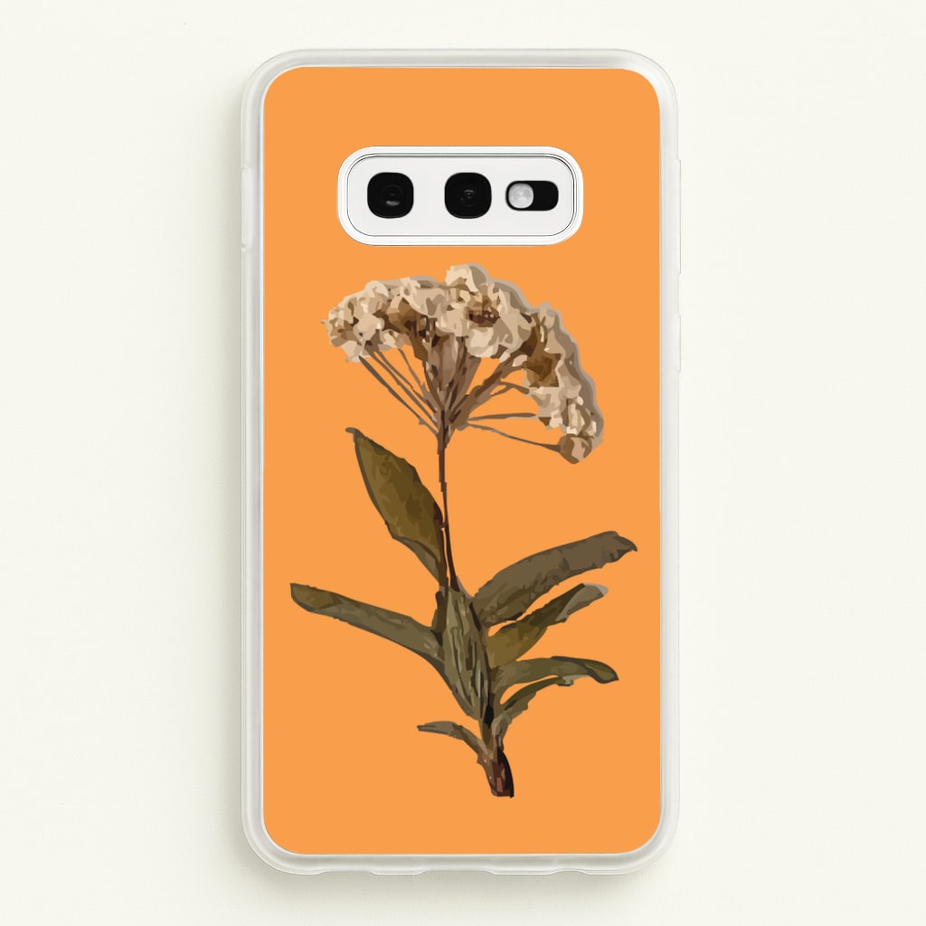 Bright Orange Pressed Flower - Floral Phone Case for Galaxy S10e