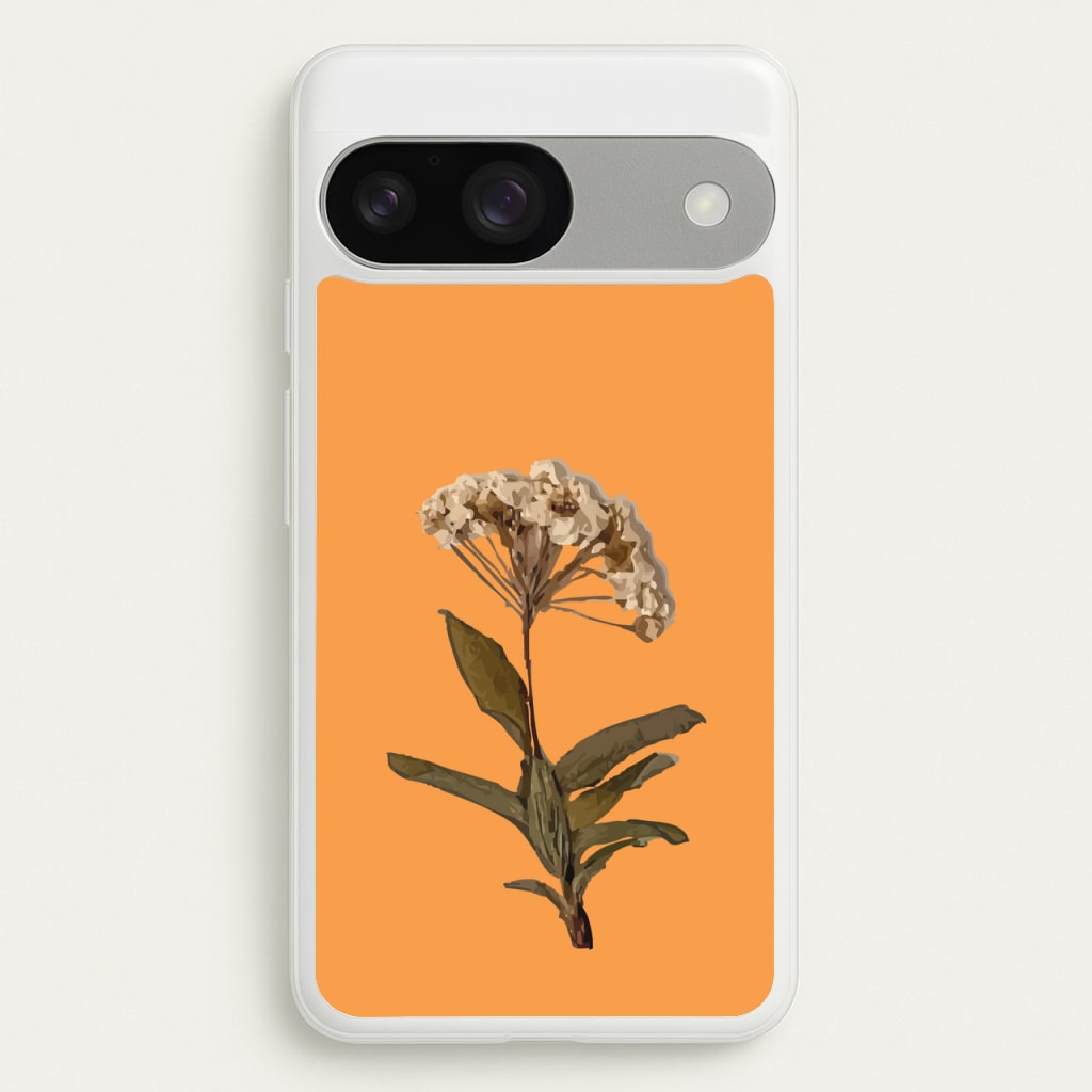 Bright Orange Pressed Flower - Floral Phone Case for Google Pixel 9 / 9 Pro
