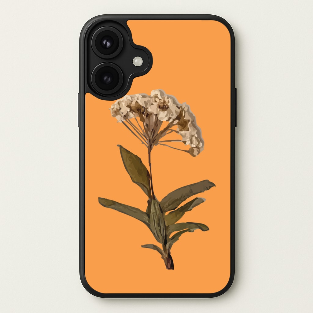 Bright Orange Pressed Flower Phone Case for iPhone 17