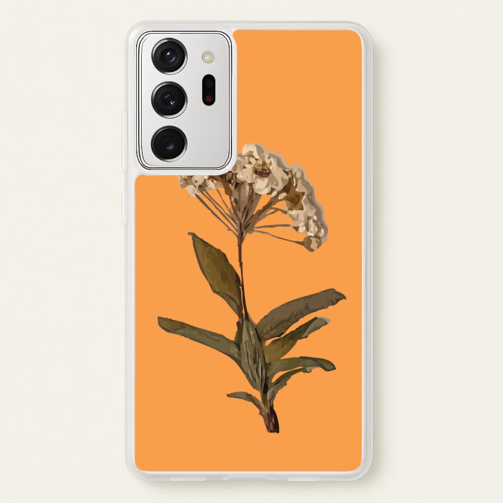 Bright Orange Pressed Flower - Floral Phone Case for Galaxy Note 20 Ultra
