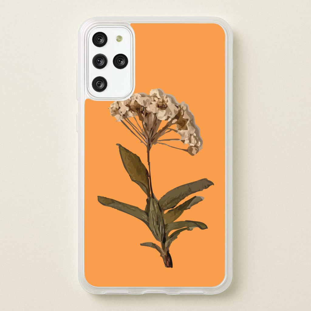 Bright Orange Pressed Flower - Floral Phone Case for Galaxy S20 Plus