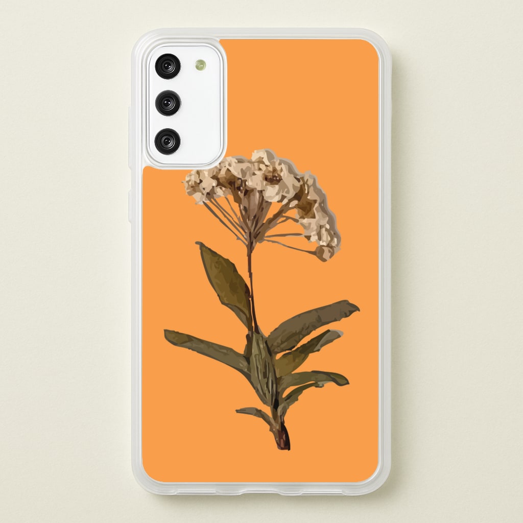 Bright Orange Pressed Flower - Floral Phone Case for Galaxy S20