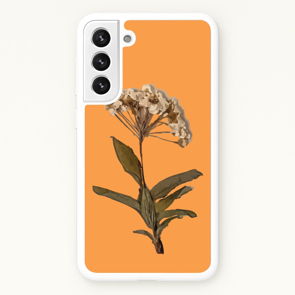 Bright Orange Pressed Flower - Floral Phone Case for Galaxy S22 Plus