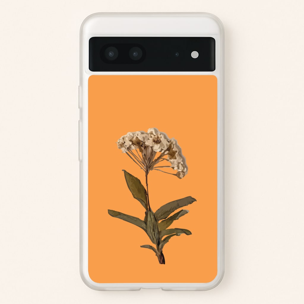 Bright Orange Pressed Flower - Floral Phone Case for Google Pixel 7