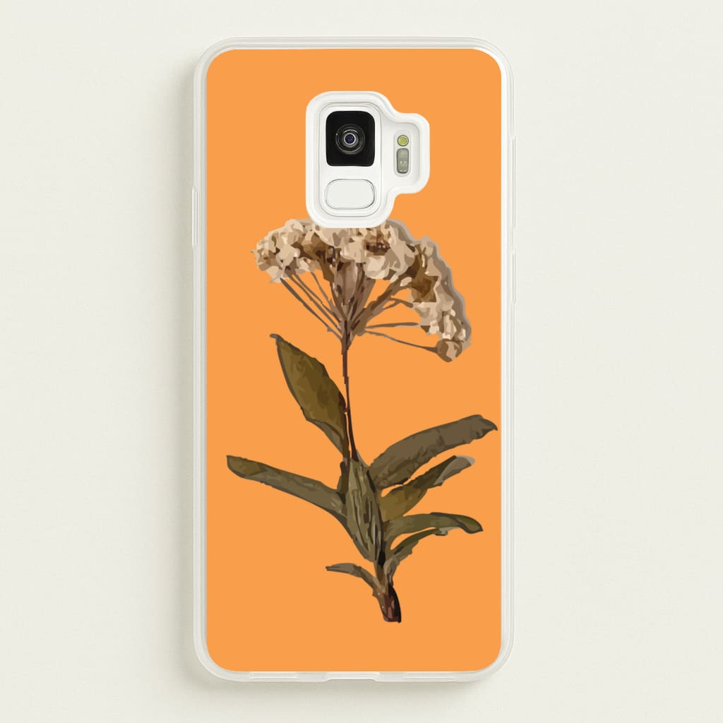 Bright Orange Pressed Flower - Floral Phone Case for Galaxy S9