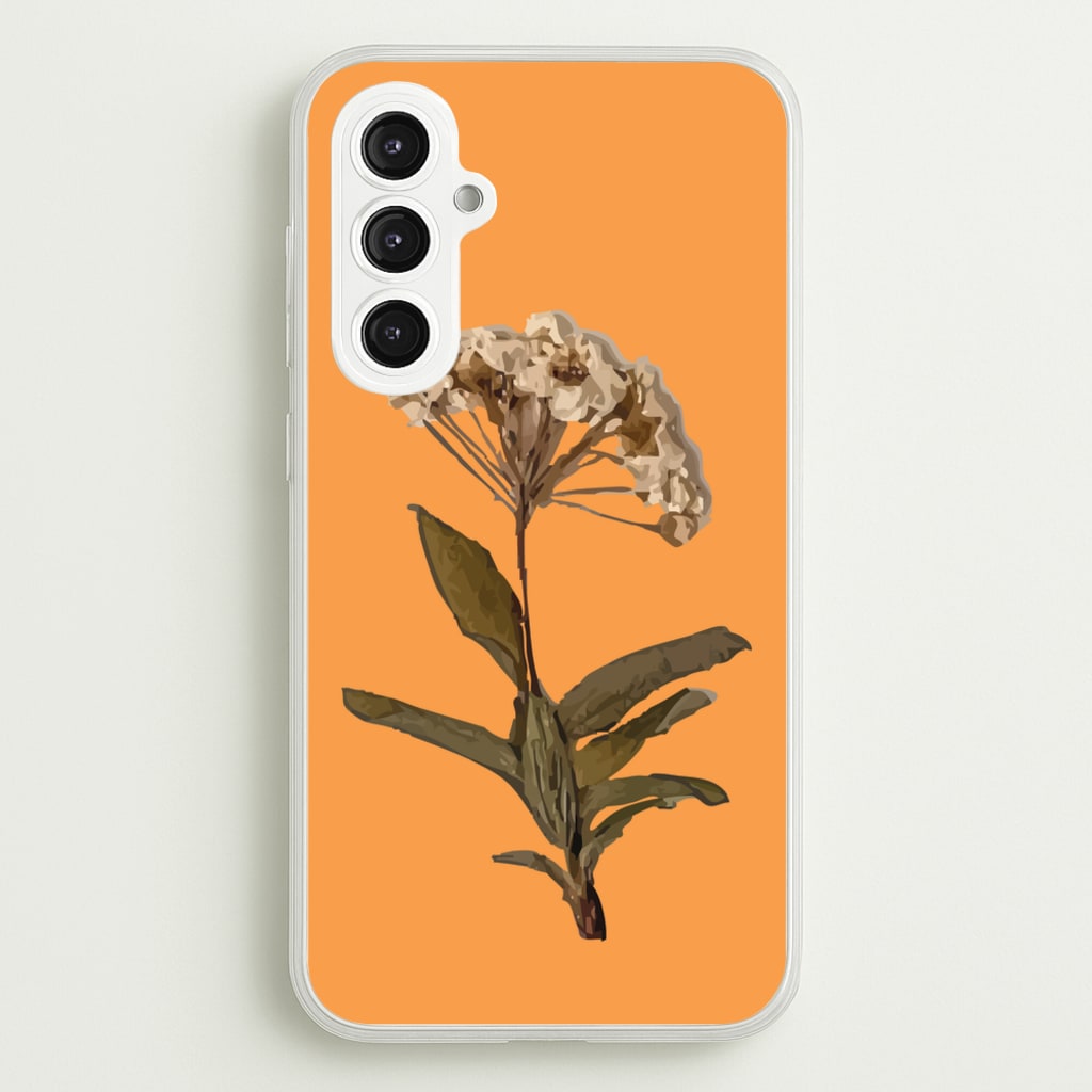 Bright Orange Pressed Flower - Floral Phone Case for Galaxy S23FE