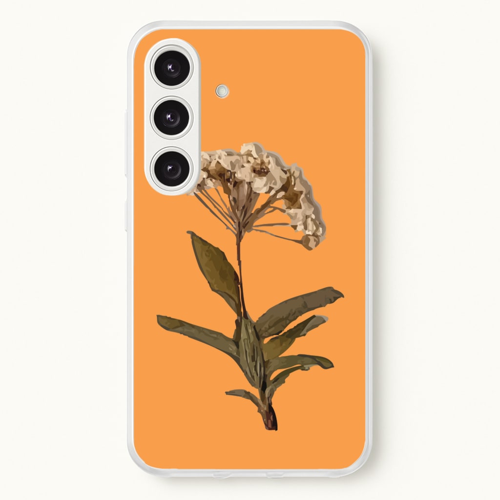 Bright Orange Pressed Flower - Floral Phone Case for Galaxy S25 Plus