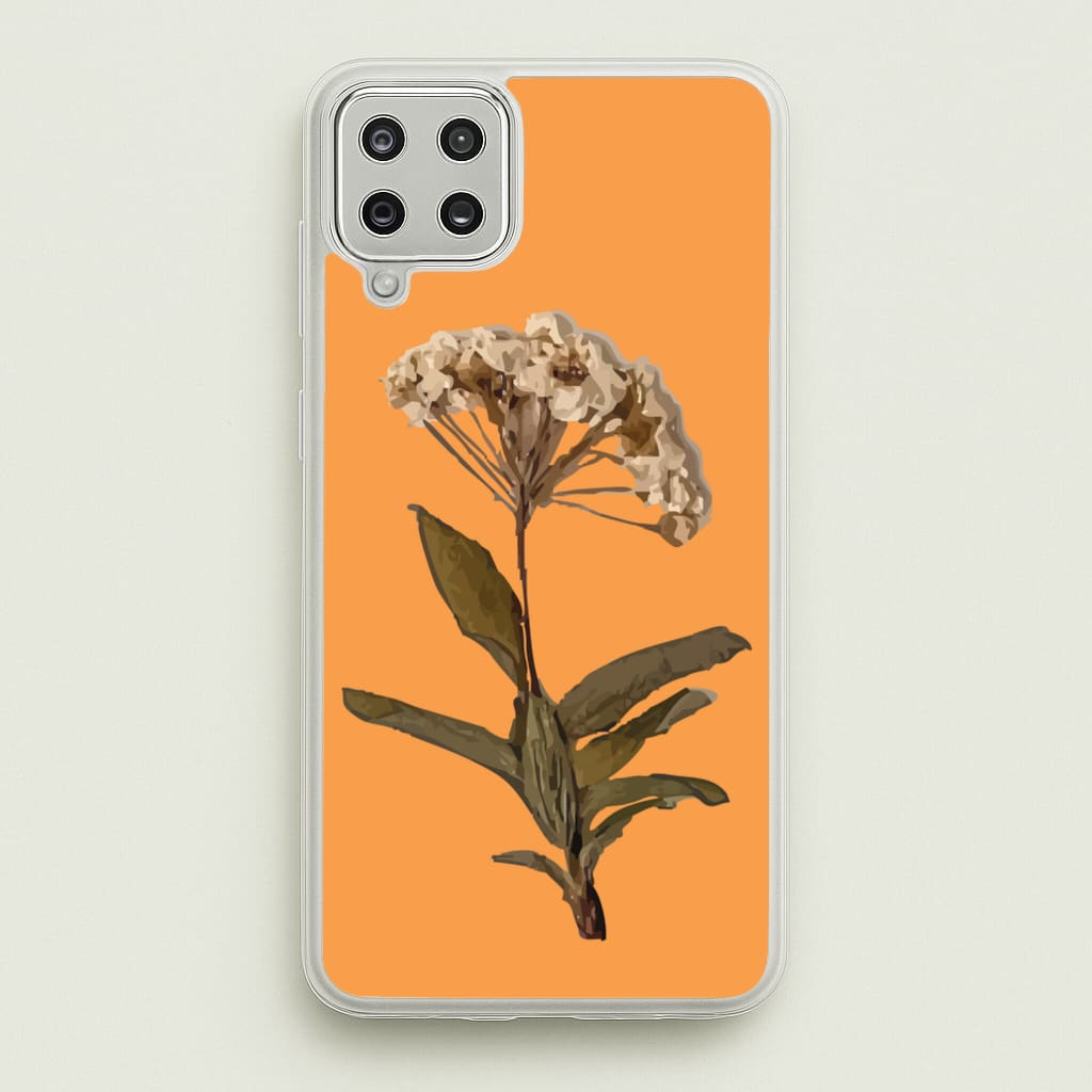 Bright Orange Pressed Flower - Floral Phone Case for Galaxy A12