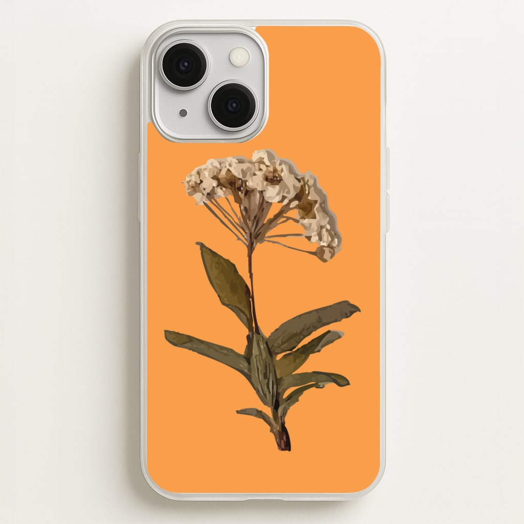 Bright Orange Pressed Flower - Floral Phone Case for iPhone 13 Mini