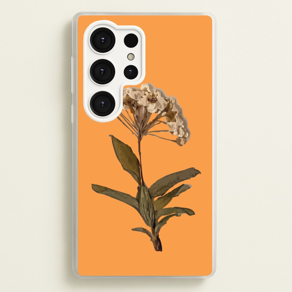 Bright Orange Pressed Flower - Floral Phone Case for Galaxy S25 Ultra