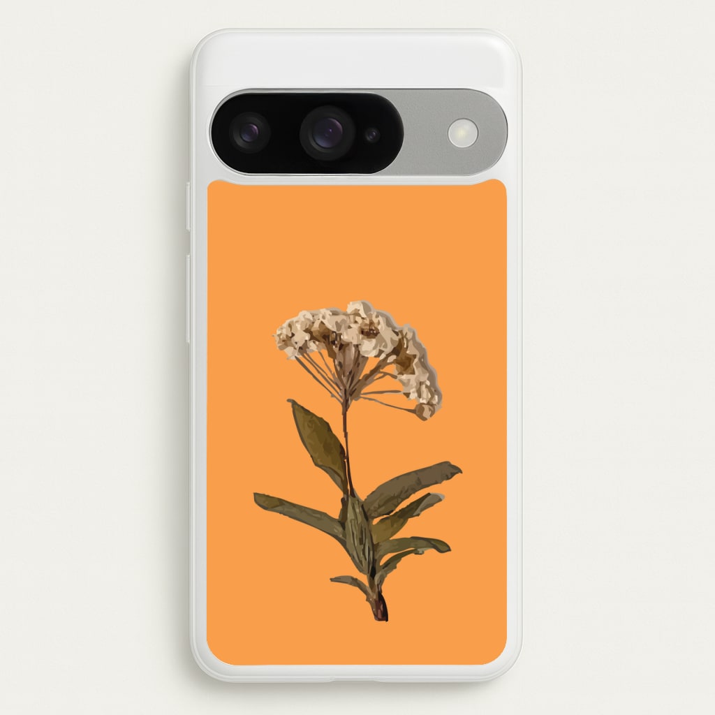 Bright Orange Pressed Flower Phone Case for Google Pixel 10 / 10 Pro