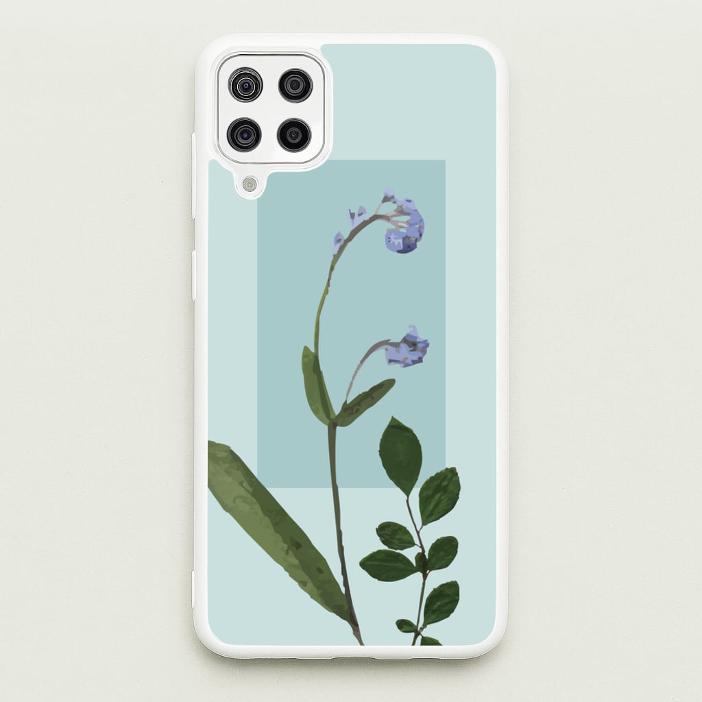 Abstract Blue Pressed Flower - Floral Phone Case for Galaxy A12