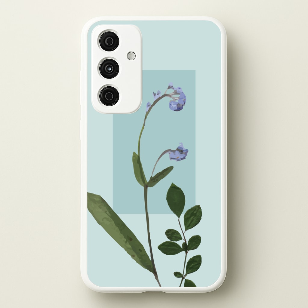Abstract Blue Pressed Flower - Floral Phone Case for Galaxy A15