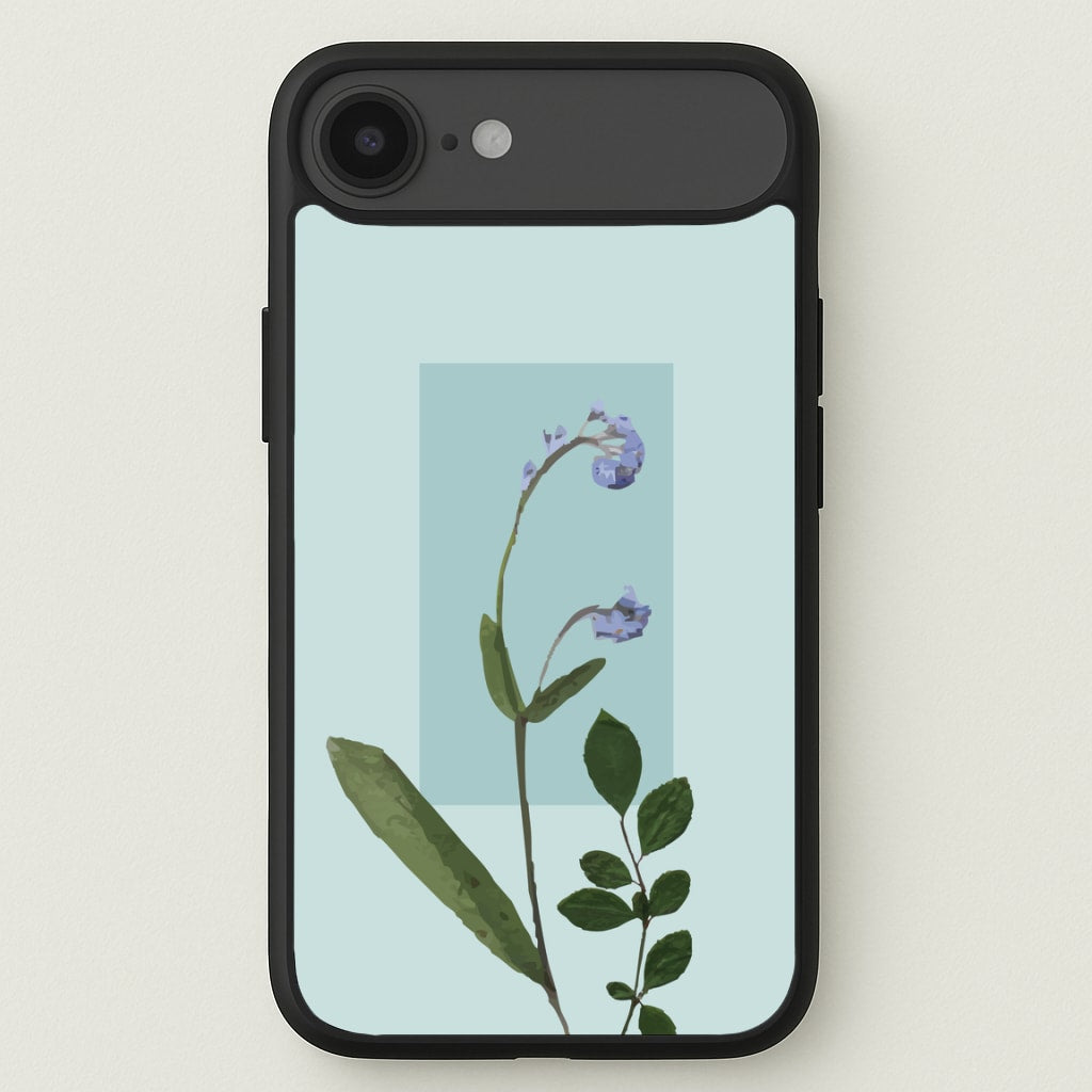 Abstract Blue Pressed Flower Phone Case for iPhone 17 Air