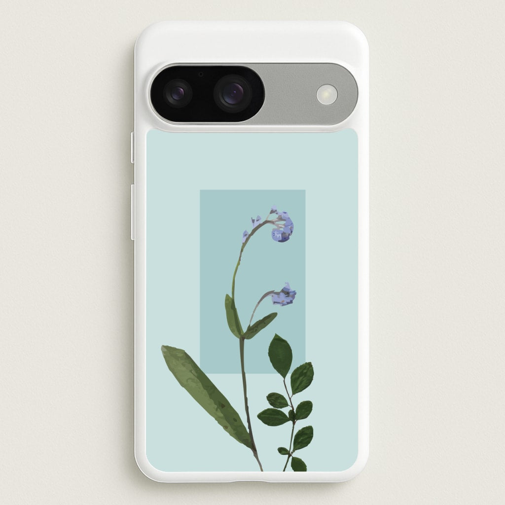 Abstract Blue Pressed Flower - Floral Phone Case for Google Pixel 9 / 9 Pro
