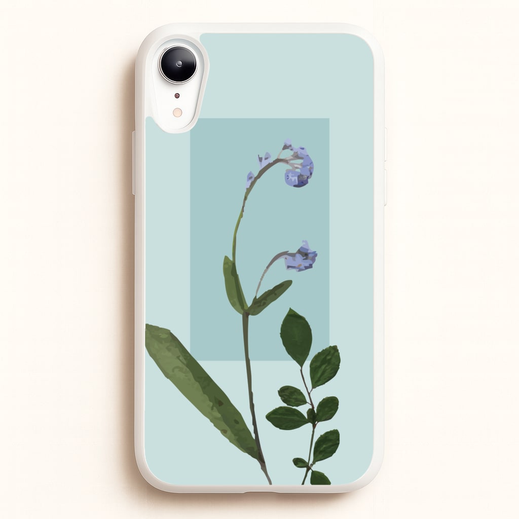 Abstract Blue Pressed Flower - Floral Phone Case for iPhone XR