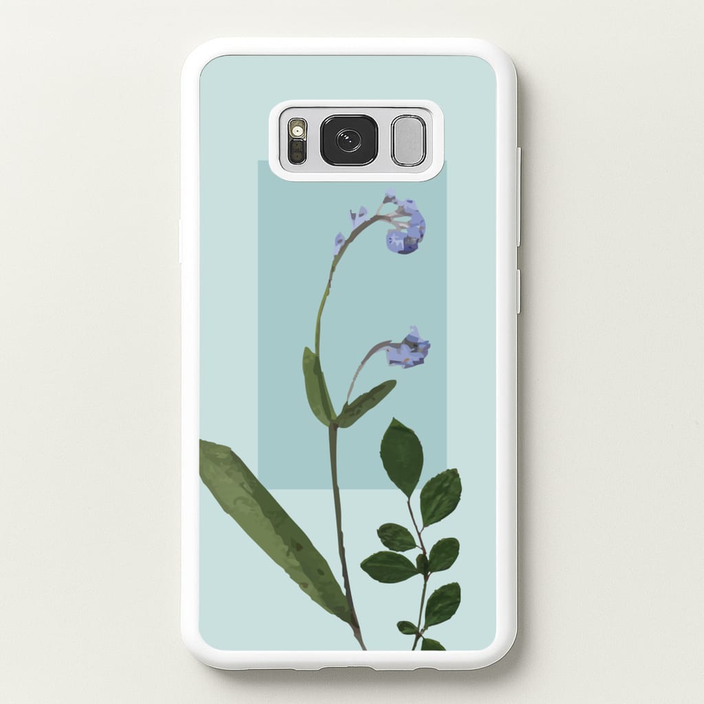 Abstract Blue Pressed Flower - Floral Phone Case for Galaxy S8 Plus