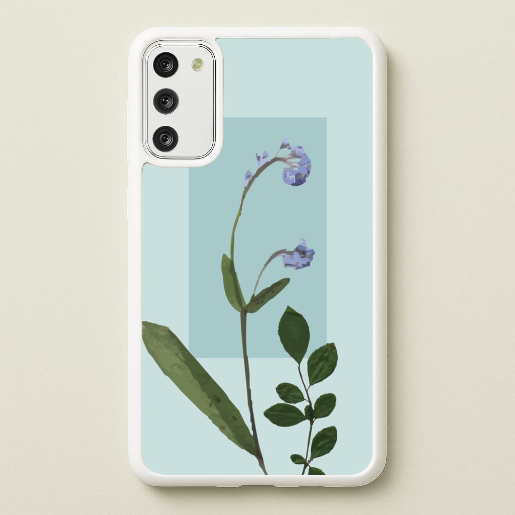 Abstract Blue Pressed Flower - Floral Phone Case for Galaxy A41