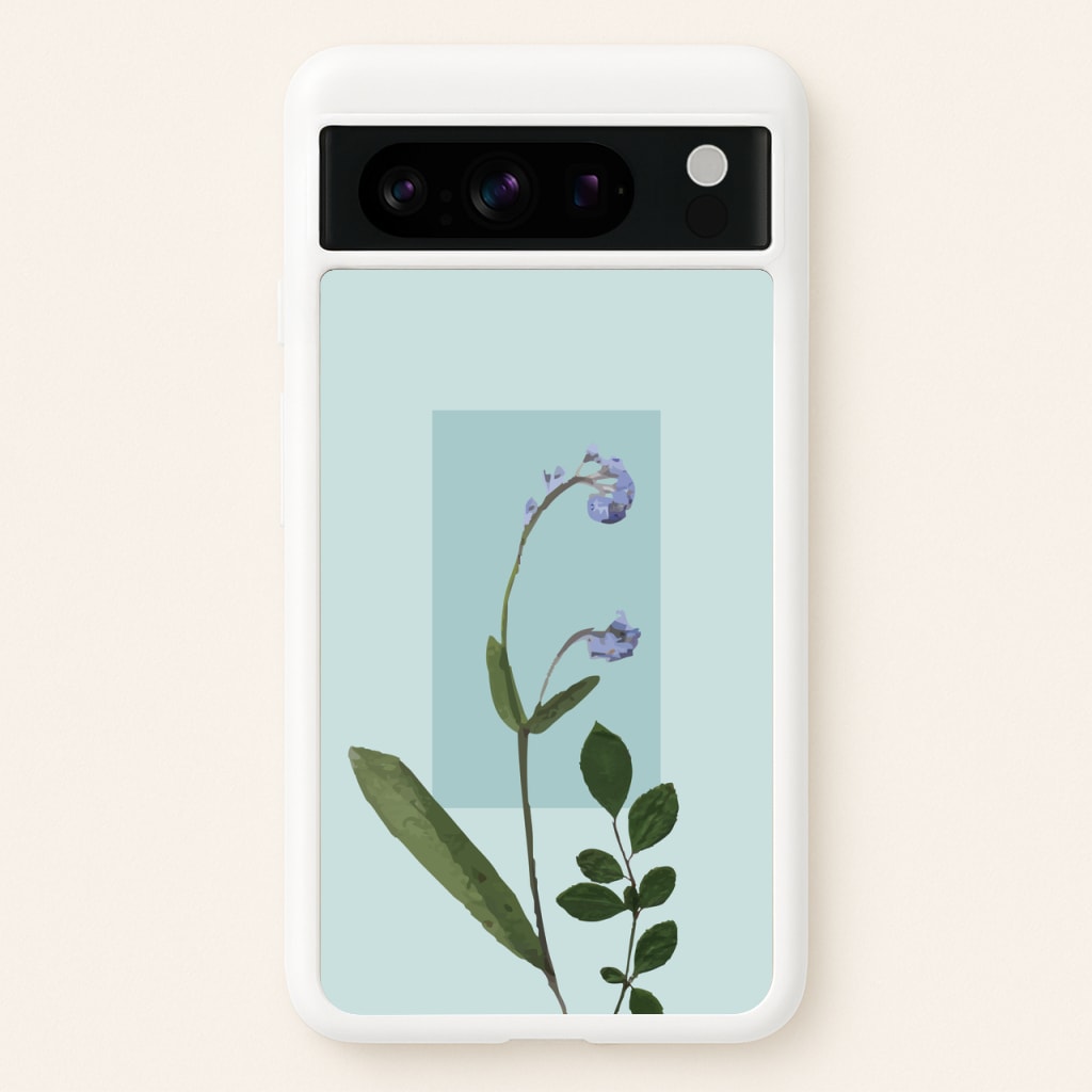 Abstract Blue Pressed Flower - Floral Phone Case for Google Pixel 8 Pro