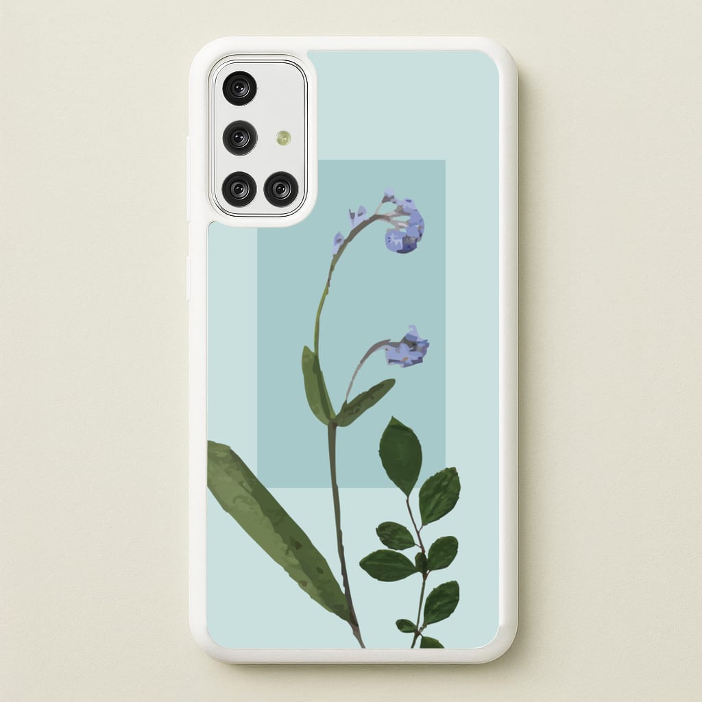 Abstract Blue Pressed Flower - Floral Phone Case for Galaxy A71