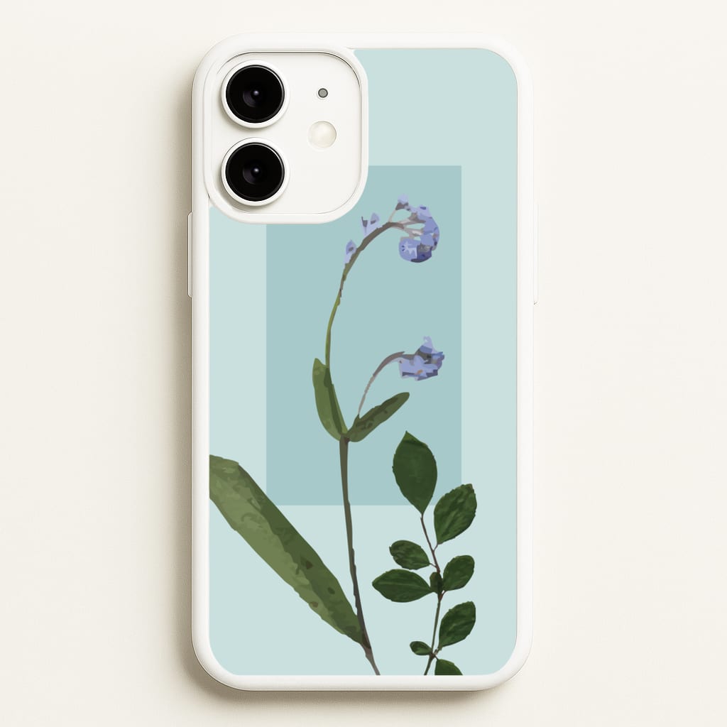 Abstract Blue Pressed Flower - Floral Phone Case for iPhone 11