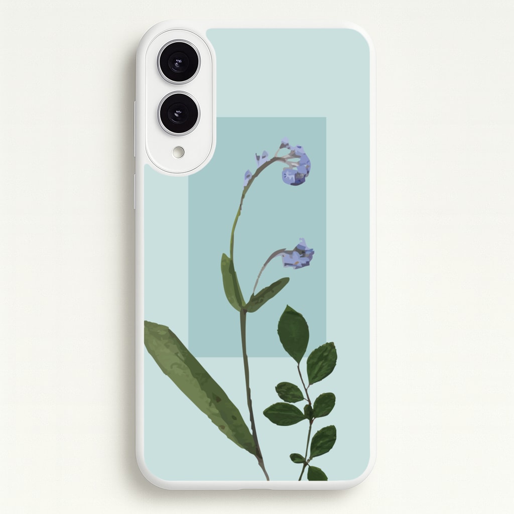 Abstract Blue Pressed Flower - Floral Phone Case for Galaxy S25 Edge