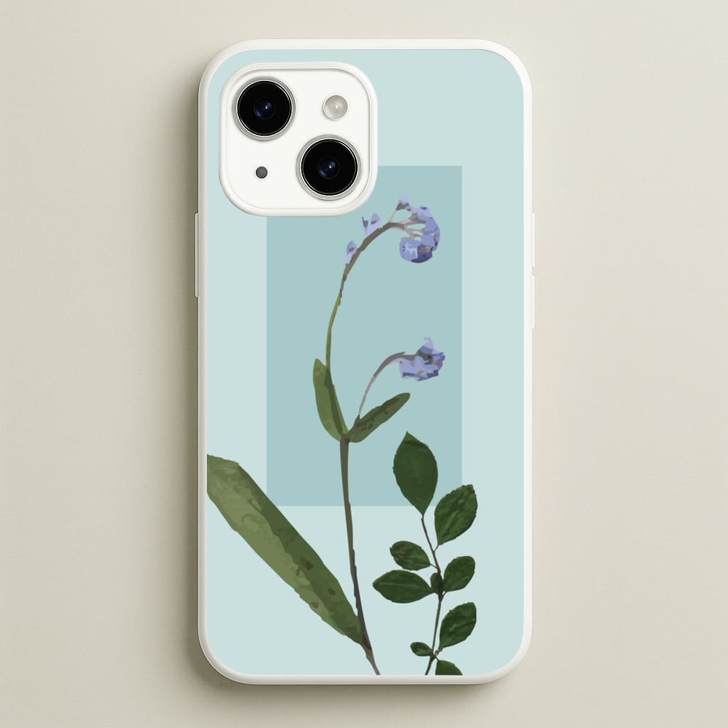 Abstract Blue Pressed Flower - Floral Phone Case for iPhone 15