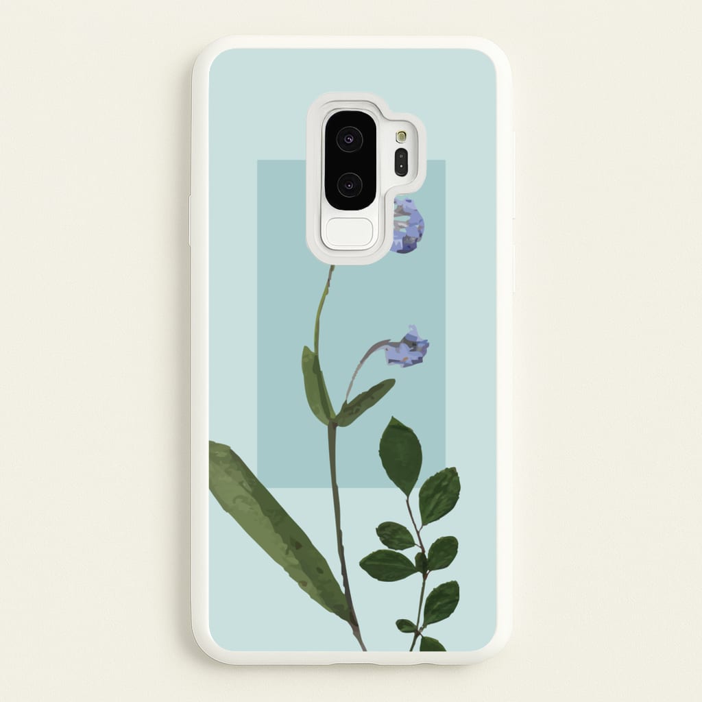 Abstract Blue Pressed Flower - Floral Phone Case for Galaxy S9 Plus