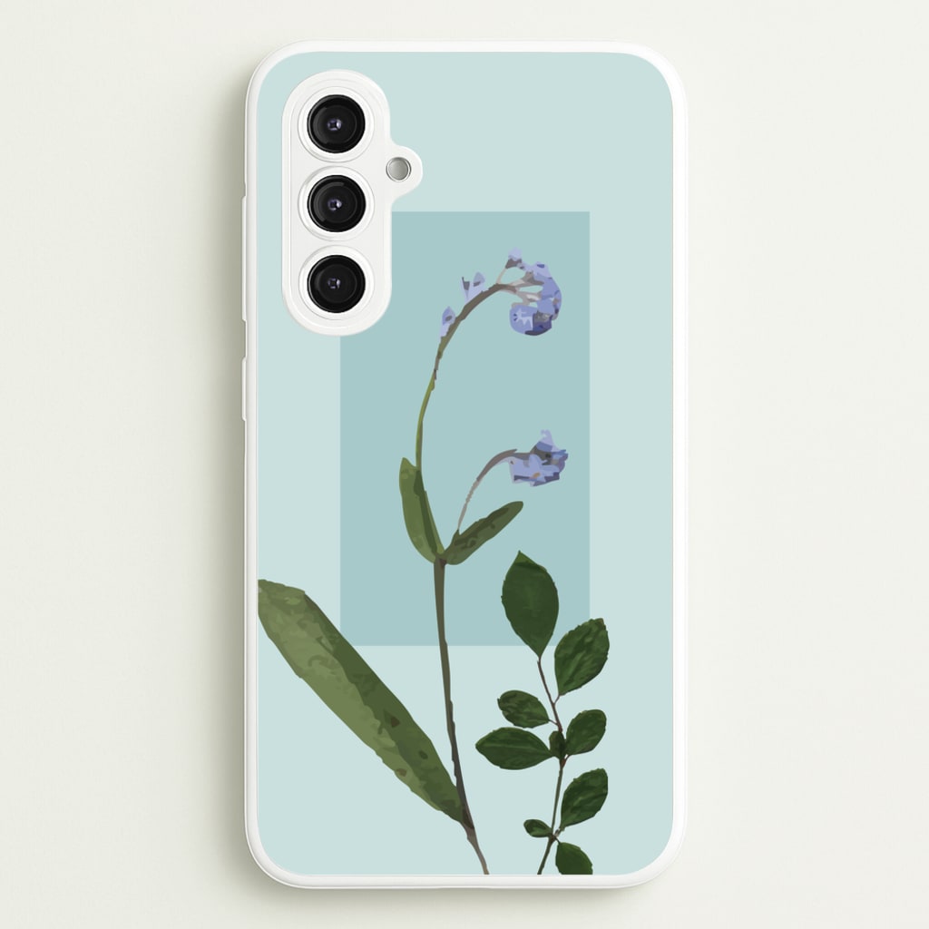 Abstract Blue Pressed Flower - Floral Phone Case for Galaxy S23FE